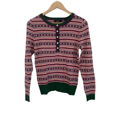 Oxford Womens  Size 10 Button-down Cardigan Coral / Green / Purple / White 