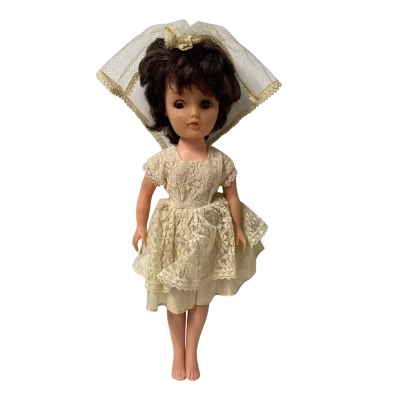 Vintage 1950s 18'' Wedding dress doll