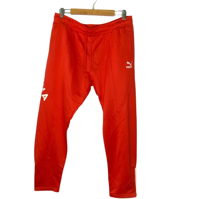Puma Mens  Size XL Tracksuit Pants hibiscus / White 
