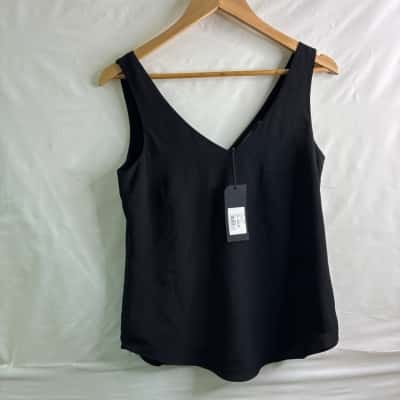 Portmans Womens Size 6 Sleeveless Top Black BNWT 