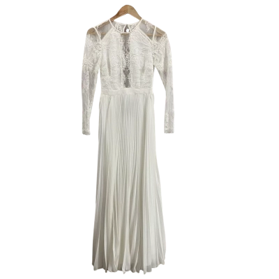 ASOS Womens  Size 8 Long Sleeve Bridal Dress White 