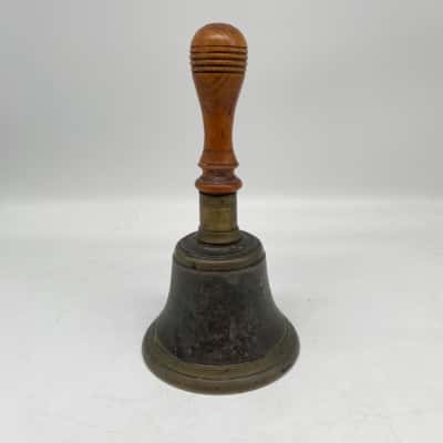 Vintage Antique Edwardian Period Large Brass Hand Bell