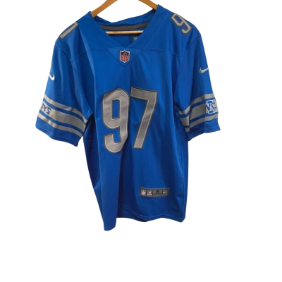 NFL Mens  Size S Lions 97 Hutchinson Blue Jersey