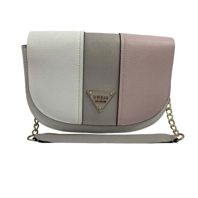 Guess Womens Handbag Beige / Pink  / White 
