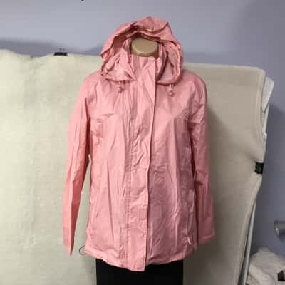 Rivers Tex Womens Size L Pink Zip Front Hooded Rain Jacket