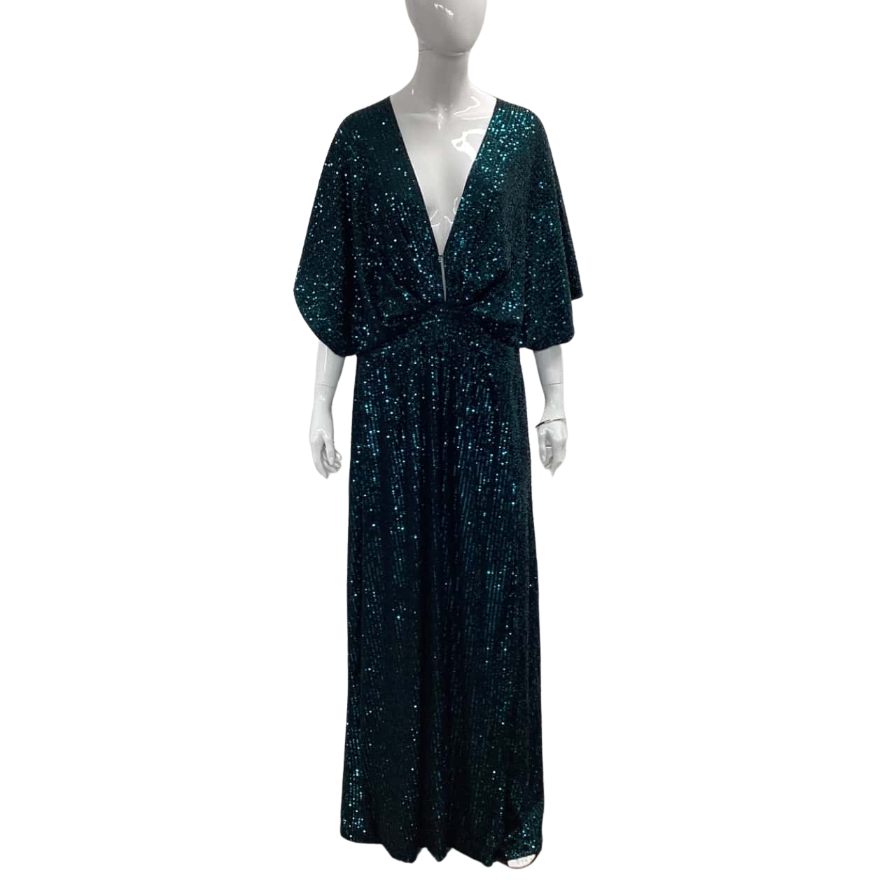 Showpo - Womens Low Cut Open Back Green & Black Glitter Formal Dress(s) Showpo - Womens Low Cut Open Back Green & Black Glitter Formal Dress(s)