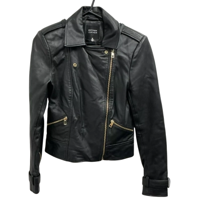 Portmans Womens Leather Jacket Black  Size 8