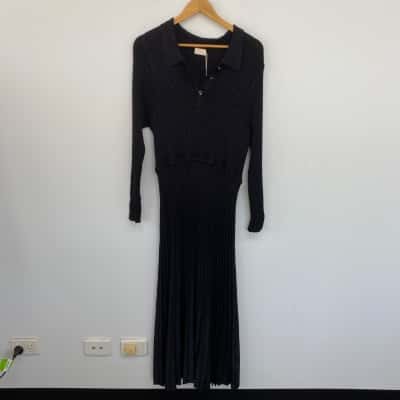 Gorman Black Silver Star Gazing Knit Dress  Size 20