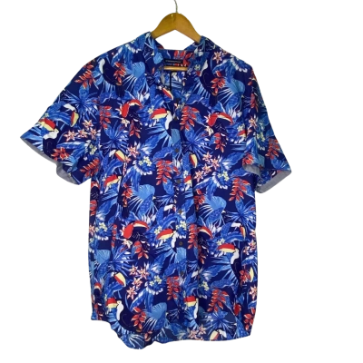 Sportscraft Mens  Size XXXXL Short Sleeve Shirt Blue / Floral / Pattern 