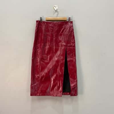 Asos Design Womens  Size 6 Midi Skirt Maroon 