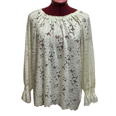 Decjuba Womens  Size L Long Sleeve Top White 