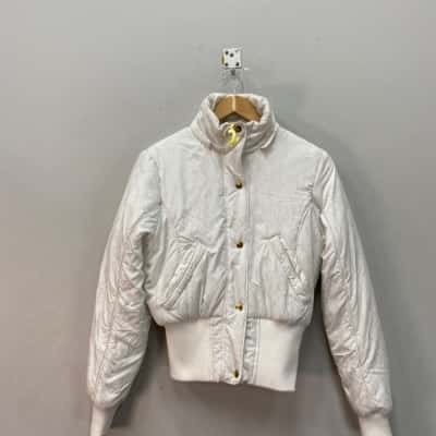 Baby Phat Womens  Size S Puffer Jacket Gold / White 