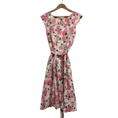 Laura Ashley Women’s Size 12 Pink Floral Dress w/ Belt
