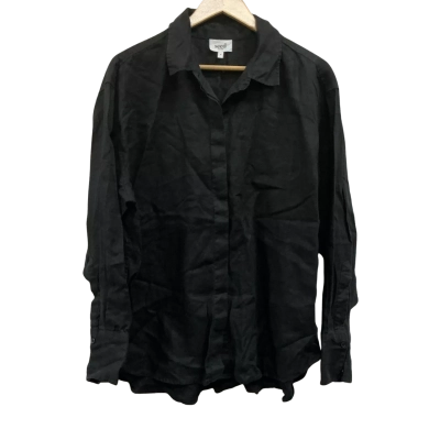 Seed Heritage Womens  Size 14 Button Up Top Black  