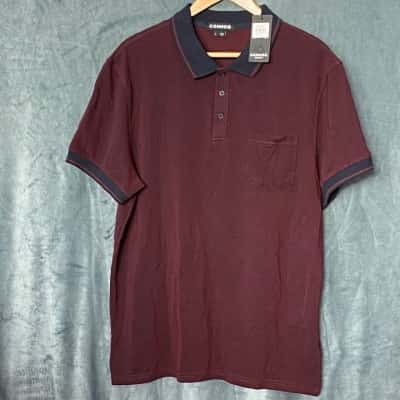 Connor Mens  Size L Wine/burgundy polo shirt 