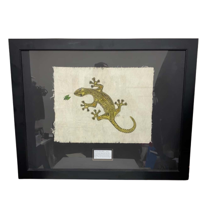 Gecko with Moth Moko Art Work /800