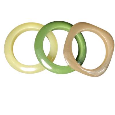  3 Resin Bangles  Brown / Green / Natural 