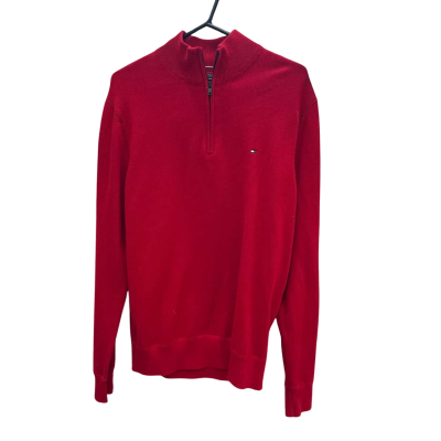 Tommy Hilfiger Mens  Size L Red Compact cotton jumper 