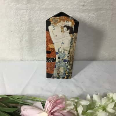 Gustav Klimt Silhouette d'Art Beswick Mother Holding Baby Ceramic Vase