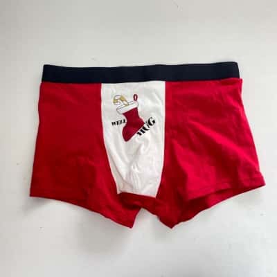 Bras N Things Red White Well Hung Trunk Size M