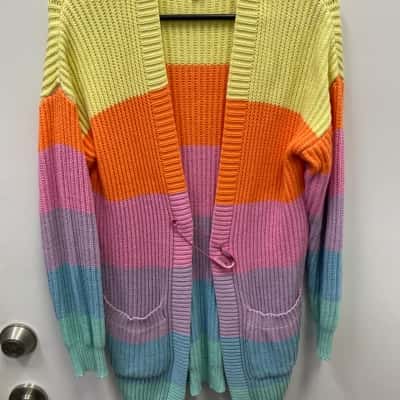  Womens  Size XS Longline Cardigan Multicoloured 