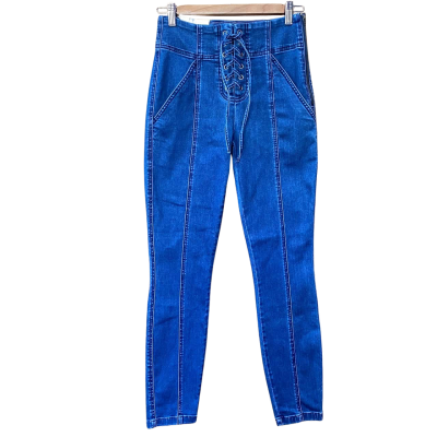 Country Road Blue Lace-Up Skinny Jeans Size 8