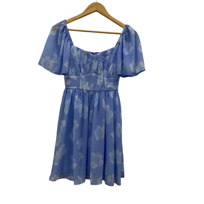 Dotti Women's Size 4 Mini Dress Pleated Light Blue / Floral BNWT