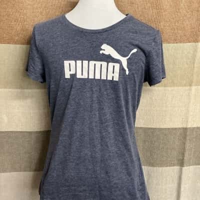 Puma Mens  Size M Short Sleeve Shirt Blue / White 