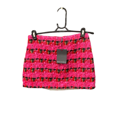Decjuba Womens  Size 18 Bridgette Boucle Mini Skirt Black  / Green / Pink  / Red 
