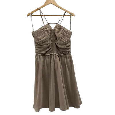 Alfred Angelo  Womens  Size 14 Shoestring Strap Dress Beige 