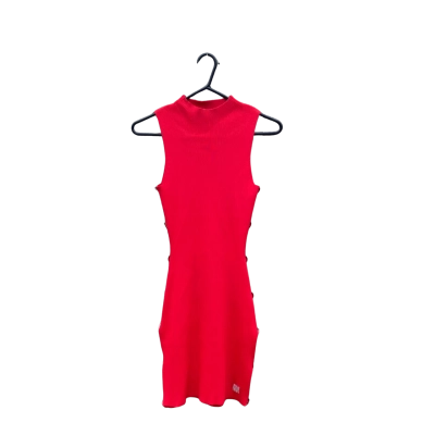 Womens Muma Size 8 Mini Bodycon Dress Red / Silver 
