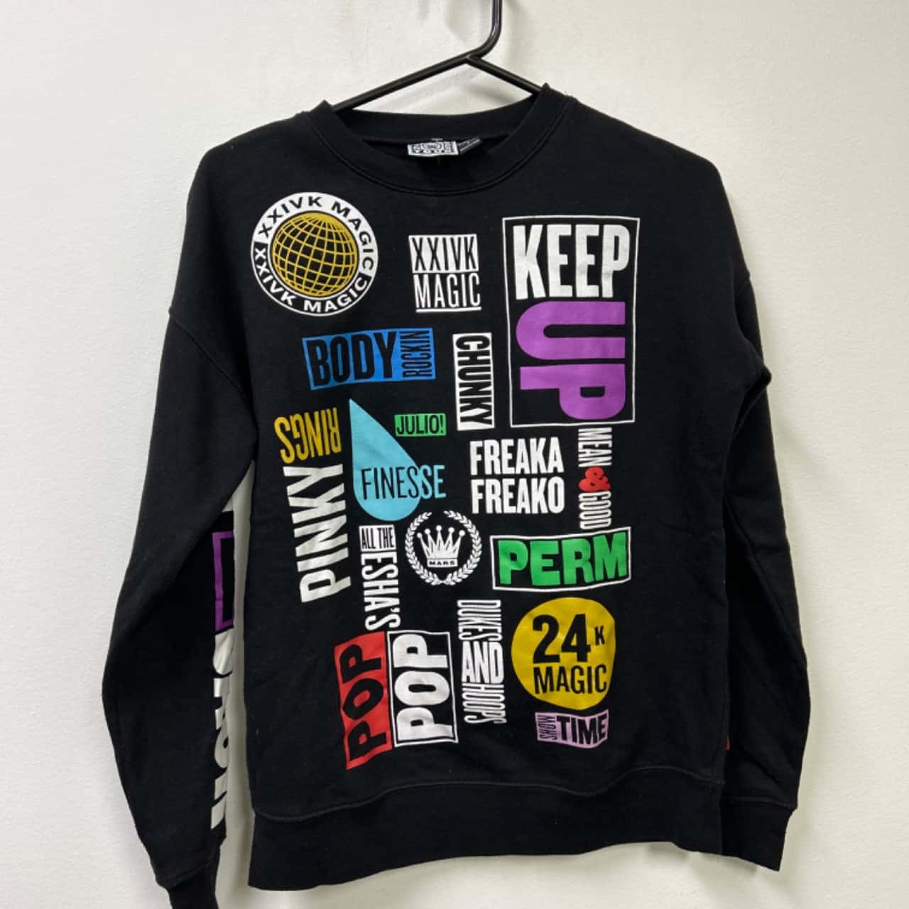 Sweatshirt Bruno Mars 24k Magic World Tour Cross Colours Taille S - Occasion Très Bon état - Tournée 2018