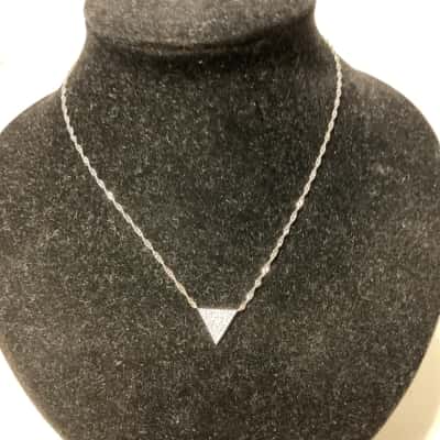  Womens Necklace Sterling Silver cubic zirconia