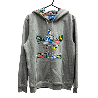 ADIDAS Size M Trefoil Spellout Multicolour Logo Hoodie
