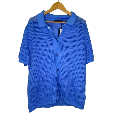 Sportscraft Mens  Size XXXL Short Sleeve Shirt Blue 