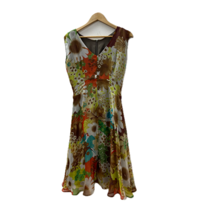 Filomena Natale Womens Dress Size 12 Grey / Multicoloured 