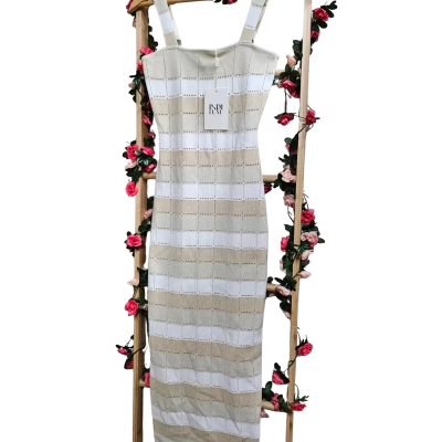 Indi Luxe by Indikah Beige/White Maxi Dress BNWT