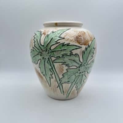 Vintage Keramik W Germany Leaf Vase