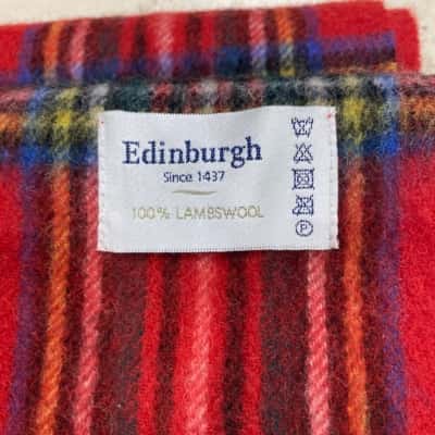 Edinburgh 100% Lambswool  Scarf Checked 
