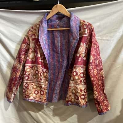 Tradition Womens  Size S Open Jacket Blue / Brown / Red 