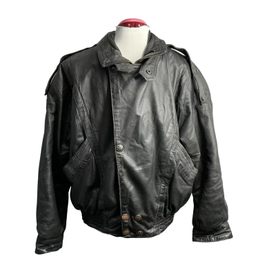 Roger David Mens  Size M Leather Jacket Black  