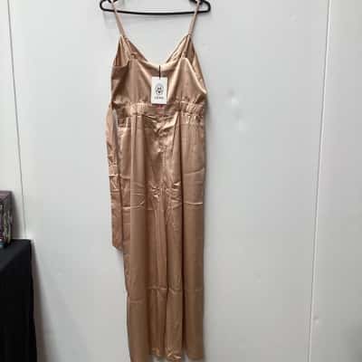 cider- Womens  Size L Sleeveless Jumpsuit Rose Gold 