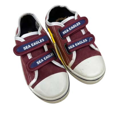 NRL Licensed Kids Junior Canvas Manly Sea Eagles Shoes Size 11