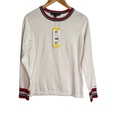 Tommy Hilfiger Bright White Long Sleeve Knit Top Size S