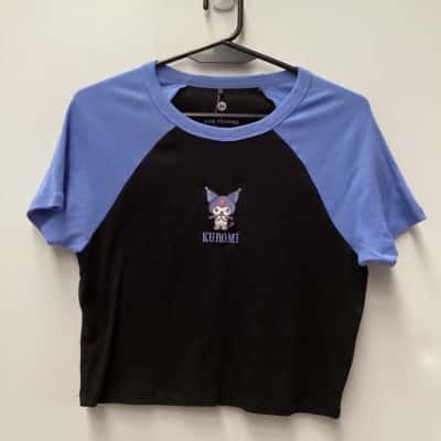 HELLO KITTY  Womens  Size XL 3/4 Sleeve Top Black  / Blue 