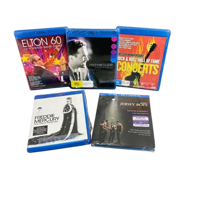 Music - Concert & Biographical Film Mix Blu-Ray x 5 Bundle (Sealed)