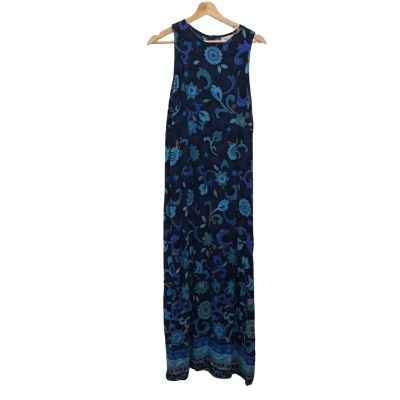 Vintage Rockmans Womens  Size 14 Midi Dress Blue / Navy Blue 