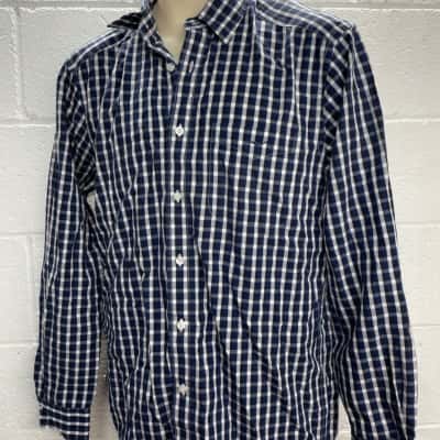 RM Williams Mens  Size S Blue / White checkered shirt 