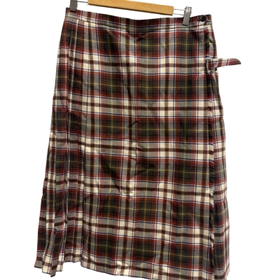 Vintage Fletcher Jones Plaid Wool Blend Kilt & Matching Cape Set – Tartan Wrap Skirt – Made in Australia