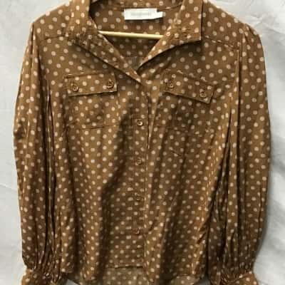 Zimmermann Women’s Espionage Silk Utility Shirt Size 2  